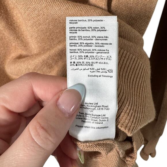 Joules Orianna Tan Roll Neck Jumper Turtleneck Sweater 6 Cotton Neutral Basic - Picture 11 of 12